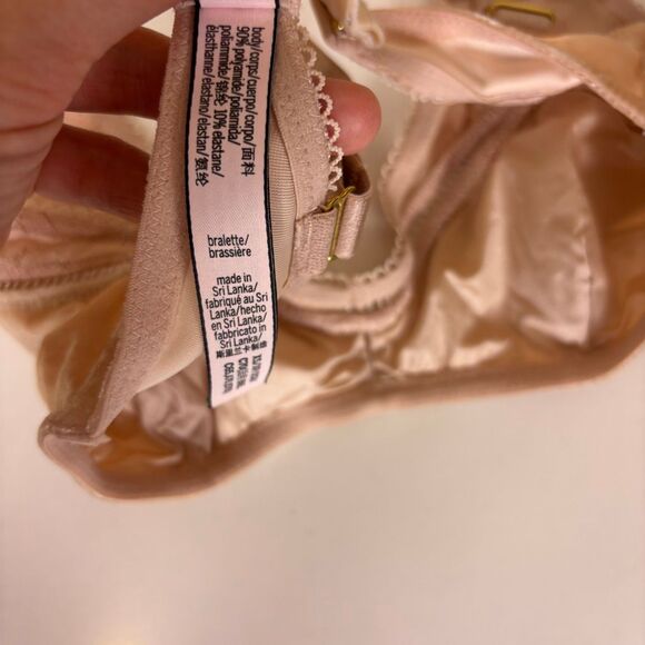Victoria's Secret Tan Velvet with Lace Bralette Bra XS - Picture 6 of 6
